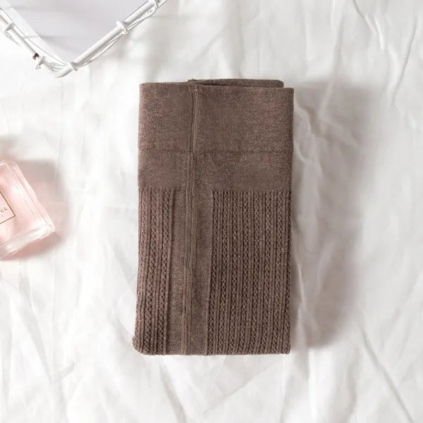 Autumn Winter Pantyhose Cotton Knitted Twist Stockings Colorful Warm Striped Women Full Foot Tights 201109