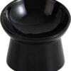 White Small Ceramic Raised Cat Bowls, Tilted Elevated Food or Water Bowls, Stress Free, Backflow Prevention, Dishwasher and Microwave Safe, Lead & Cadmium Free