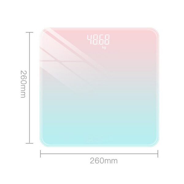 Gradient Color Intelligent LCD Digital Display Glass Balance Body Electronic Scale For Weight Meas