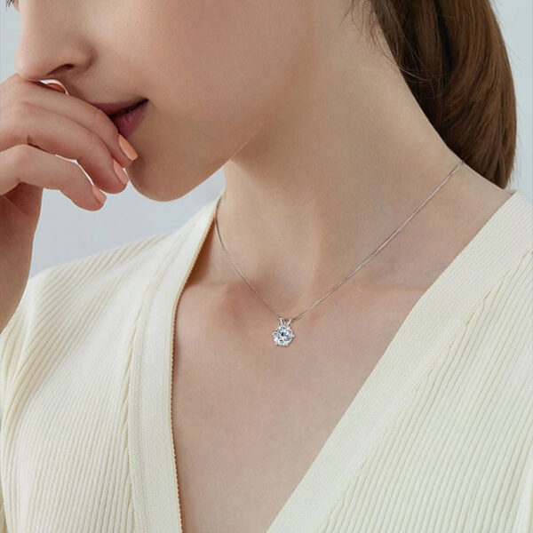 bbd4ab32a9cfc125 ANZIW Classic 2.0CT 3.0CT Moissanite Pendant Necklace for Women Sparking Diamond Necklaces Sier Jewelry Engagement Gifts
