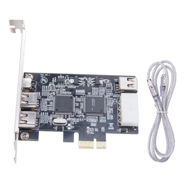 bbd8dbf7cd03385b PCIe Firewire PCI-E 2A+1 Mini-A 1394A Video Capture Card VIA VT6308P Chip Support IEEE1394 400 Mbit 2+1 Port PHY