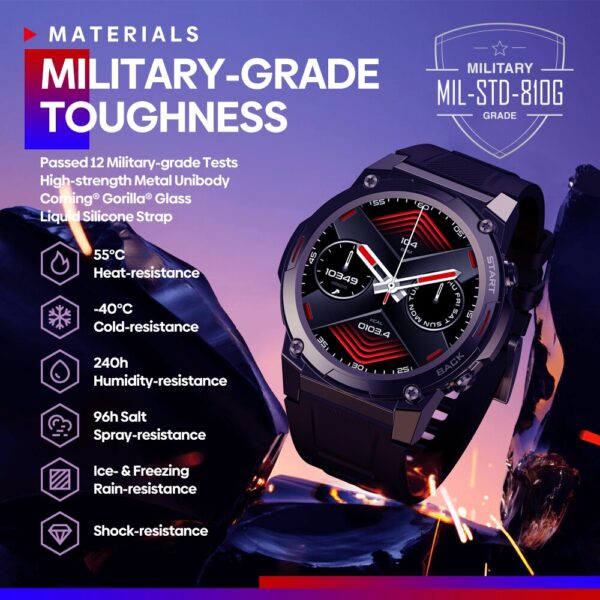 Zeblaze VIBE 7 PRO Voice Calling Smart 1.43 Inch AMOLED Display Hi Fi Phone Calls Military Grade Toughness Watch