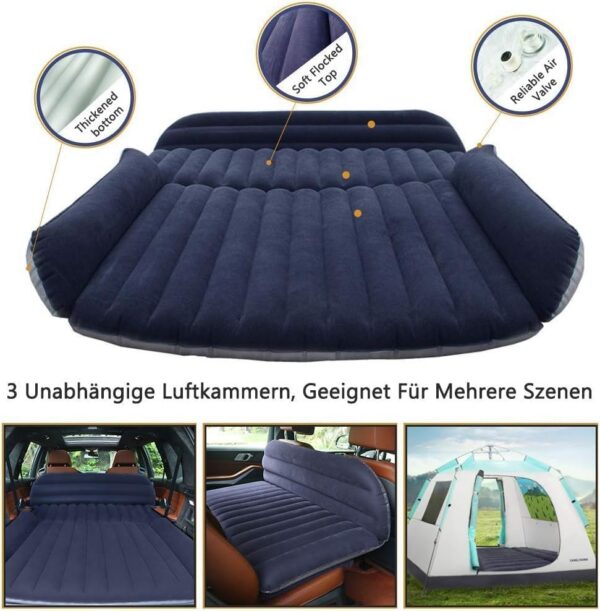 QDH Auto Matratze SUV Luftmatratzen Camping Aufblasbare Matratze Aufblasbares Bett für den Auto-Rücksitz-Dickere Luftbett für Reisen Camping Outdoor Aktivitäten
