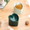 bbfdfcbc5b4f76c8 Cat Food Water Bowl Set - Raised Ceramic Cat Feeding Bowls with Non Slip Mat - Elevated Cat Dish Anti Vomiting - Whisker Friendly Wide Cat Bowl - Microwave and Dishwasher Safe - White & Pink (2pcs)