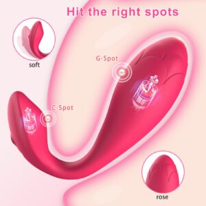 bc011d88d60654fb APP Remote Control Vibrator-Dual Motors Rose Sex with 9 Vibrating Mode Adult Toy Wearable Clitoral G Spot Vibrator for Women Couple Pleasure