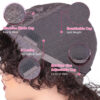 bc13985b94b22729 Pixie Short Afro Bob Human With Bangs For Women Brazilian Remy Hair Wear and Go Natural Brown Kinky Curly Wigs