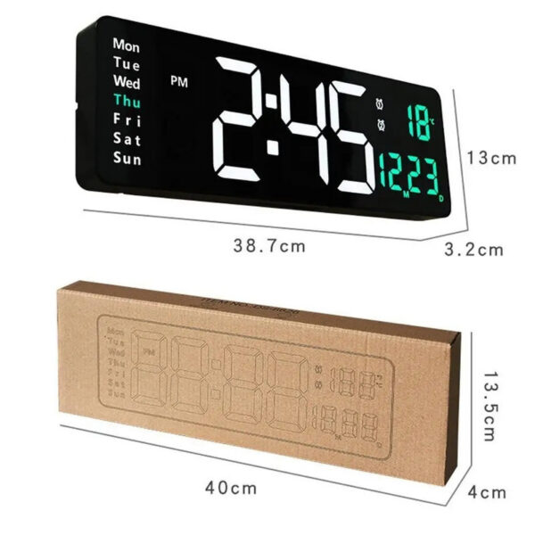 bc27cab1af69254f Large Digital Wall Remote Control Temp Date Week Display Power Off Memory Table Clock Wall-mounted Dual Alarms LED Clocks