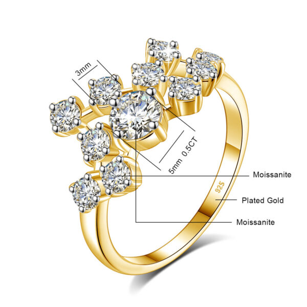 Szjinao Certified Total Is 1.5ct Full Moissanite Ring Woman With Many Stones Sier Infinity Trend Jewelry For Engagement New In