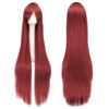 Long Straight Cosplay Wig Purple Black Red Pink Blue Dark Brown 100 Cm Synthetic Hair Wigs