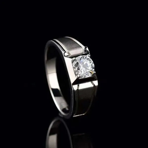 bc33c75372e2c616 D Color Moissanite Platinum Wedding Ring for Men PT950 Sandblasting Pass Diamond Tester detection mans jewelry rings Engagement gift