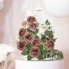 Mocoosy 50Pcs Artificial Flowers Dusty Roses Real Touch Fake Foam Rose Bulk with Stems for DIY Wedding Bouquets Bridal Shower Centerpiece Floral Arrangements Valentine's Day Party Home Decorations