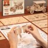 bc440ae744ffb70e Wooden Handmade Assembly Model DIY Retro Vintage Car Steam Locomotive 3D Puzzle Creative Exquisite Decoration Holiday Gifts