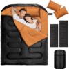 bc50586e2a63fa17 Double Sleeping Bags for Adults, 2 Person Camping Sleeping Bag for Cold Weather & Warm, Queen Size Sleeping Bag with 2 Pillow, Sleep Bag for Camping, Hiking, Backpacking