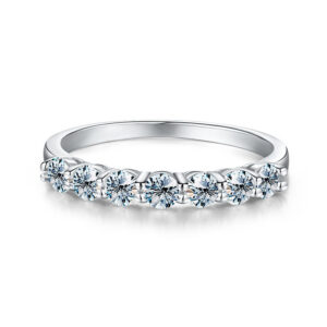 bc52a2bfb101cc9a GRA Real Moissanite Ring Sterling Sier Diamond Eternity Band Engagement Wedding Rings for Women Quality Jewelry