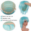 BENIHAIR Synthetic Cosplay White Red Green Blue Pink Yellow Short Layer Fake Hair Extension Men Women Party Wig