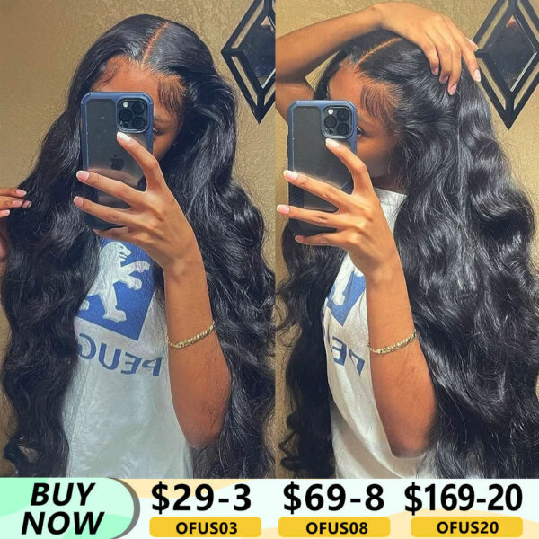 bc5ae5464ff95da1 30inch 13x4 Body Wave Front PrePlucked Brazilian Human Hair Frontal Wigs For Women 4x4 Lace Closure Wig