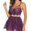 bc7a43a878811575 Avidlove Lingerie for Women Lace Babydoll Mesh Nightwear Chemise Nightie