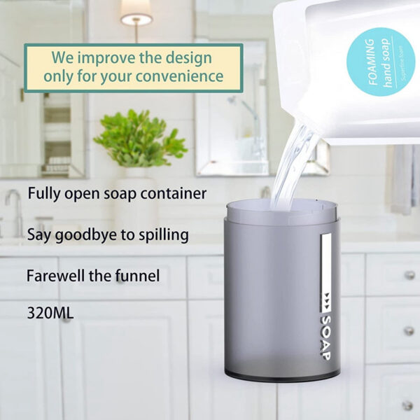 Dispenser Automatic USB Rechargeable 320ml Liquid Soap Dispensers Digital Display Foam Hand Sanitizer hine For Home