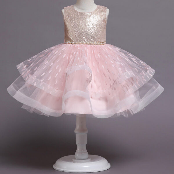 bc863beb3308084c Children’s wear Summer of 2023 Girls For Party Wedding Bead Sequins sleeveless Cake Princess tutu dress Kids dance Clothes