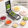 bc8d37cdd679be11 1Pc Green Black 12 in 1 Multifunctional Vegetable Cutter Shredders Slicer With Basket Fruit Potato Chopper Carrot Grater