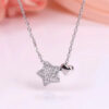 bcc04e23dd3ae745 LGKGL Real Sterling Sier Sweet Star Heart Pendant Necklace For Women Wedding Statement Fine Jewelry