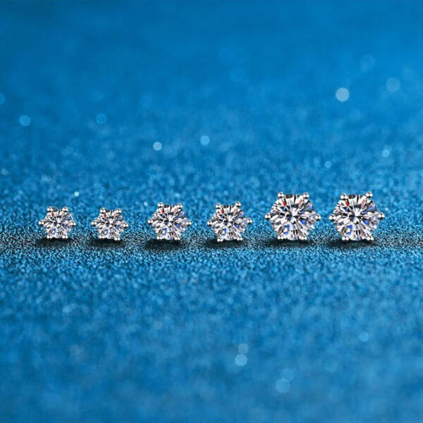 bcc0809796f60370 GRA 100% Real Sterling Silver With 2 Certificates Moissanite 6 prong Earrings D Color Stud For Women Top Quality Wedding Jewelry