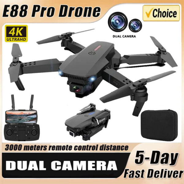 New E88Pro Drone 4K Professinal With 1080P Wide Angle Dual HD Camera Foldable RC Helicopter WIFI FPV Height Hold Apron Sell