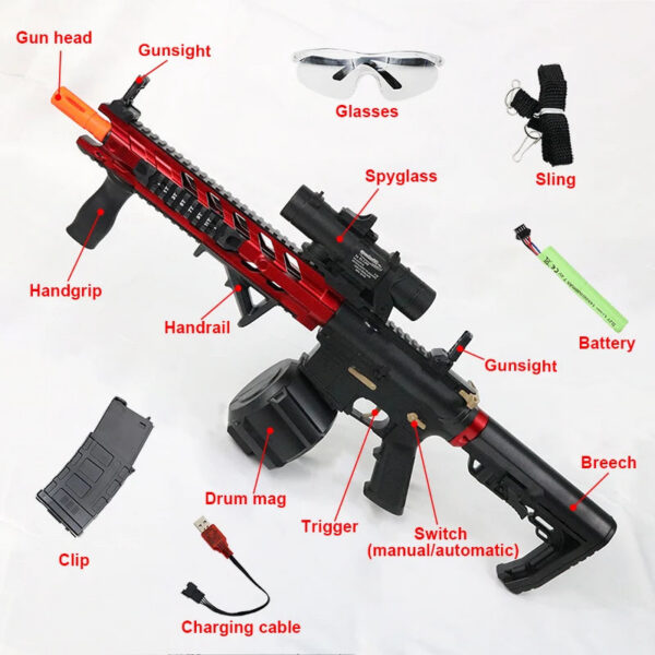 bcc8e48334d743f5 M4 Electric Gel Ball Blaster Toys, Manual/Automatic Eco-Friendly Splatter Ball Blaster, Suitable For Outdoor Shooting Games