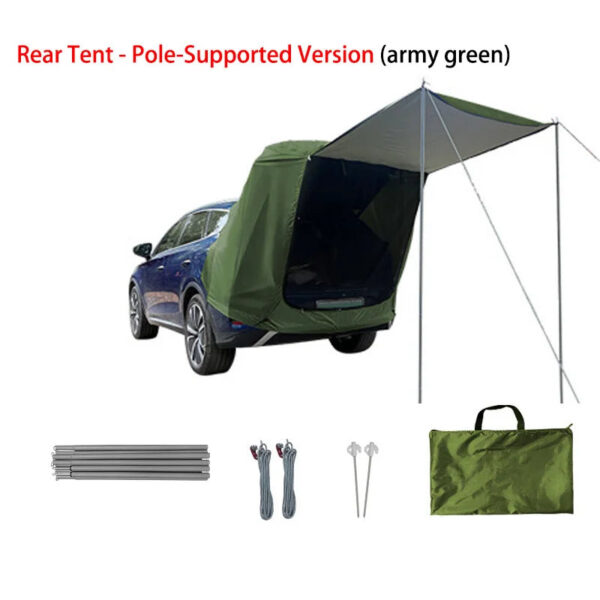Outdoor Car Rear Tent Camping Picnic Car Rear Tent with Canopy Car Rear Extension Tent Sunshine-Proof Rain-Proof Car Rear Tent