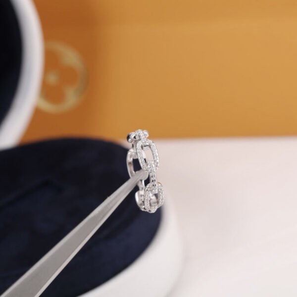 bcd09c517357194d Sterling Sier Classic Link Chain Shape Simulated Diamond Stackable Ring for Women Crystal Zircon Engagement Rings