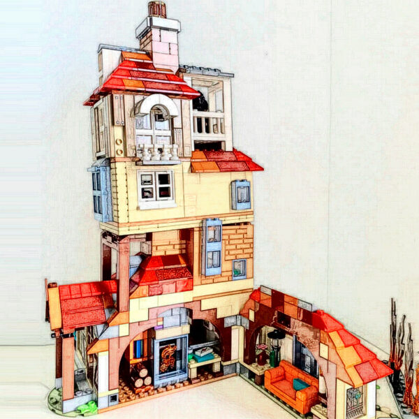 bcd9b7d141619ba5 New Burrow Alley, high difficulty DIY blocks interspersed and assembled, 75980 children's toy compatible building block