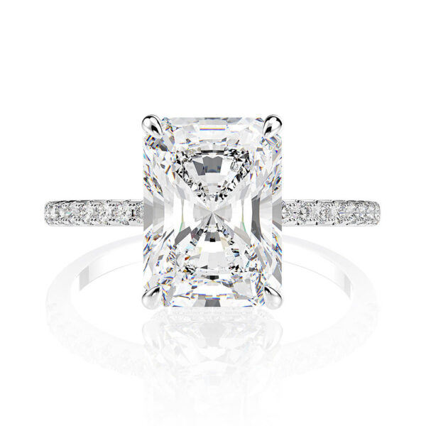 bce65f54ffe8e768 PANSYSEN Sterling Sier Emerald Cut High Carbon Diamond gemstone Wedding Rings for Women Proposal Engagement Ring
