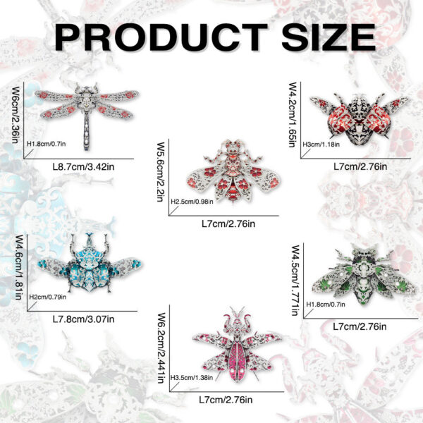 bcefb4c82cd157a1 Piececool 3D Metal Puzzle Insect Brooch Accessories Model Kits for Teens DIY Jigsaw Toys Brain Teaser
