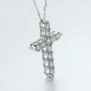 bd02f5217a59ff8f Full Moissanite Cross Pendant Necklace Original 925 Sterling Sliver Chain Plated 18k White Gold Fine Necklace for Women Jewelry