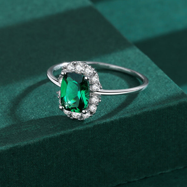 bd1422837c43c0a2 NEW Classic Emerald Ring For Woman Real S Sier Diamond Crystal Flower Loyal Finger Wedding Party Gift Female Jewelry