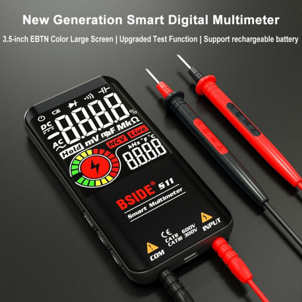 bd1df4d17798c3f0 BSIDE Digital Multimeter Smart Electrician Tester USB Charge T-RMS DC AC Voltage Capacitance Ohm Hz NCV Professional Multitester