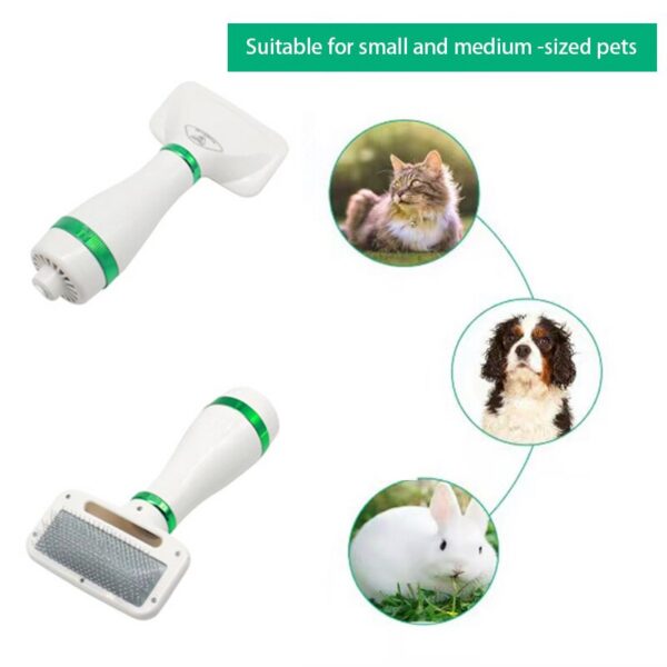 Pet Hair Dryer 2 with Slicker for Cat and Brush Professional Home Grooming Furry Drying Portable Dog Blower