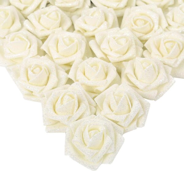 bd25f4ab7155b83d IPOPU Artificial Flowers, 25pcs Foam Glitter Roses Glitter Foam Rose Foam Rose with Stem for DIY Wedding Bridal Bouquet Home Party Decoration(Coffee)