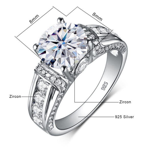 bd3124e52dd5e322 Real 2 Carats Moissanite Rings Women Solid Sterling Sier Wedding Band Female Jewelry Accessories Gift For Girls