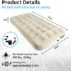 Twin Air Mattress with Fast Inflating Pump, Blow up Mattress of Wave Flocked Top, Durable Air Bed for Home, Camping & Guests 8in Bed Height – 500lb Weight Capacity