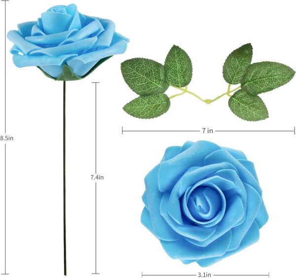 bd534ec52ac78307 Artificial Flower Foam Purple Rose 50pcs Real Looking Fake Rose with Stems Leaves for Home Decoration Party Garden Centerpieces DIY Wedding Bouquets(Purple)