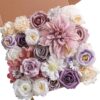 Serra Flora Artificial Christmas Flowers Greenery Combo Box Set Faux Flowers Bulk Flower Leaf with Stems for DIY Tree Ornaments Xmas Wreath Floral Arrangements Centerpieces