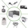 Camping Stove Windshield Foldable 3 Plates Outdoor Cooker Wind Screen Mini Cooking Windshield Camping Gas Stove Windshield for Hiking Picnic Camping Equipment