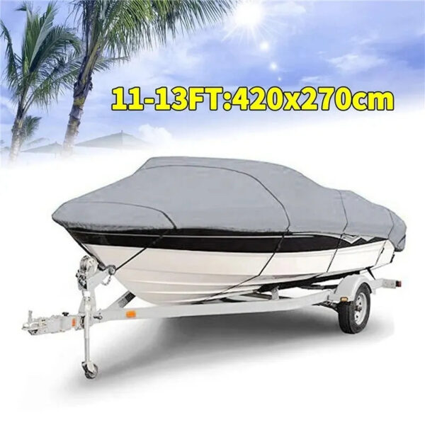bd7275224bb079f8 Boat Cover Yacht Outdoor Protection Waterproof Boat Cover Fabric Anti-smashing Tear Proof Silver Reflective 11-22FT