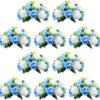 NUPTIO Flower Balls for Wedding Centerpieces - 2 Pcs 9.5 inch Diameter Fake Flower Ball Arrangement Bouquet Party Centerpieces for Tables - Dusty Blue Rose Bouquet Centerpiece Flowers for Table