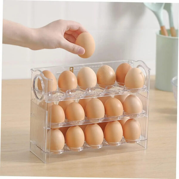 bd82b0b068f69193 Kitchen Large Capacity Fridge Storage Box - Portable Multi-Layer Tray Organizer, Convenient Opening/Closing Egg Holder