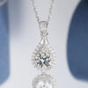 LORIELE 100% Real Moissanite Necklace Women Vvs Round Cut Diamond Pendant for Girlfriend Jewelry S Sterling Sier Gra
