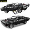bda1356e13463de8 1077PCS Technical Dodge Charger Racing Car Building Blocks Model Assemble Bricks Fast and Furious Toy For Kid Boy Adults Gifts