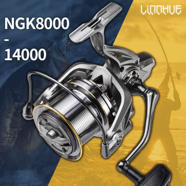 NHUE Big Spinning 8000 9000 10000 12000 14000 Drag 20KG Powerful Reel Saltwater Fresh Water Fishing Pesca