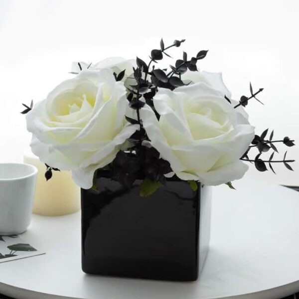 bdcd71fe41a5f7cf Fake Peony Flowers in Ceramic Vase,Faux Hydrangea Flower Arrangements for Home Decor Artificial Flowers with Vase